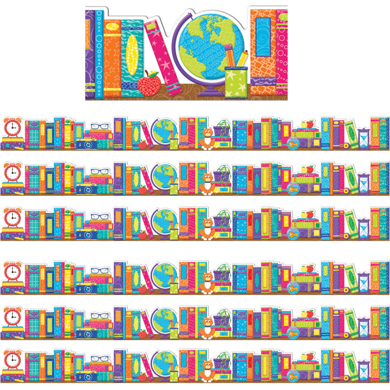 EUREKA - Color My World Books Extra Wide Deco Trim®, 37 Feet Per Pack, 6 Packs