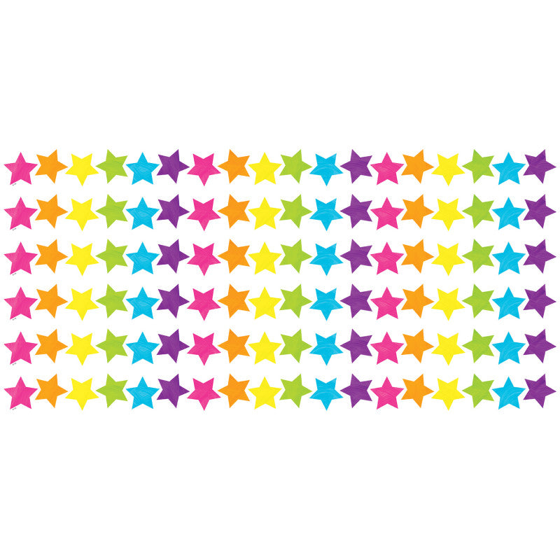 TEACHER CREATED RESOURCES - Brights 4Ever Stars Die-Cut Border Trim, 35 Feet Per Pack, 6 Packs