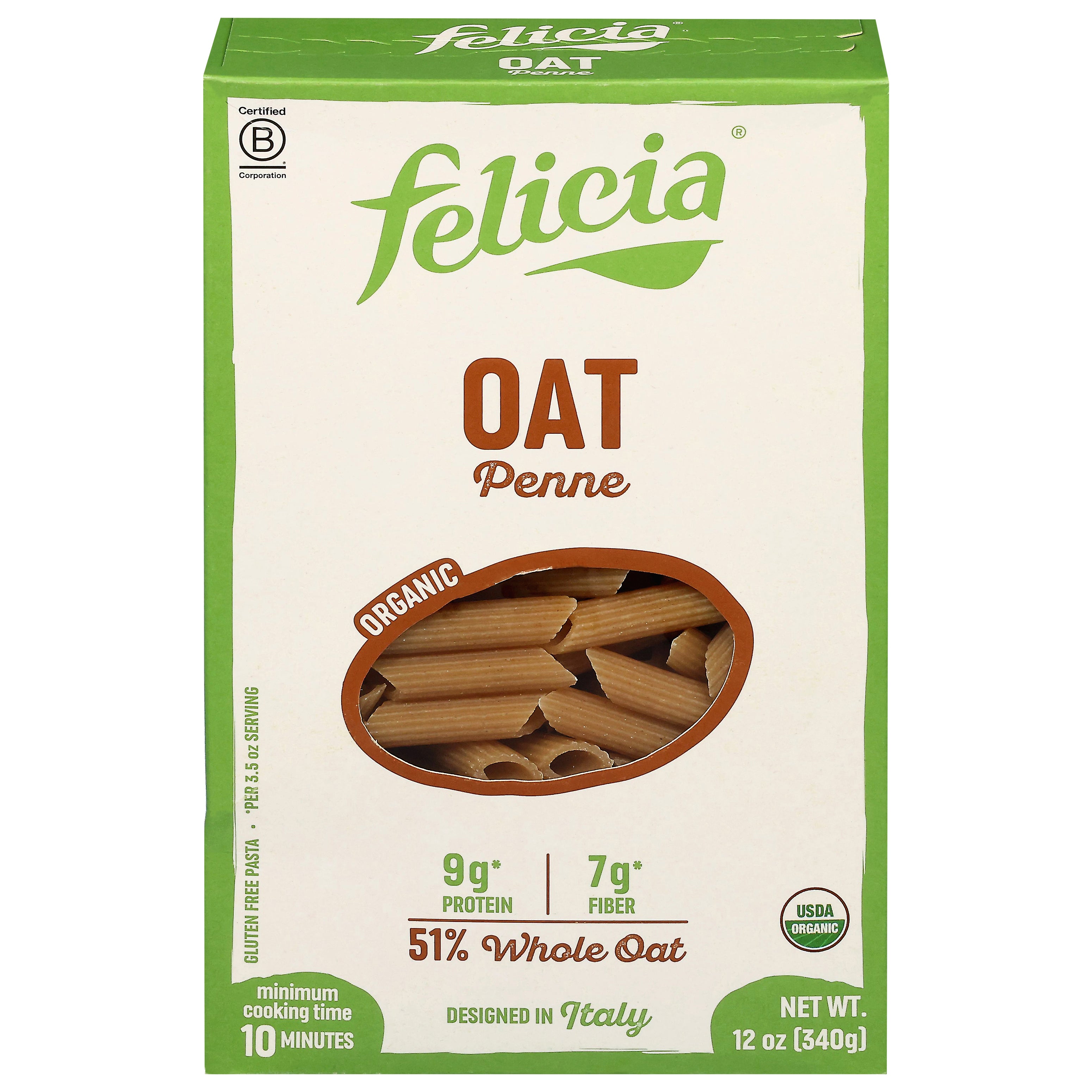Felicia Organic Oat Penne 12 oz - Case of 6