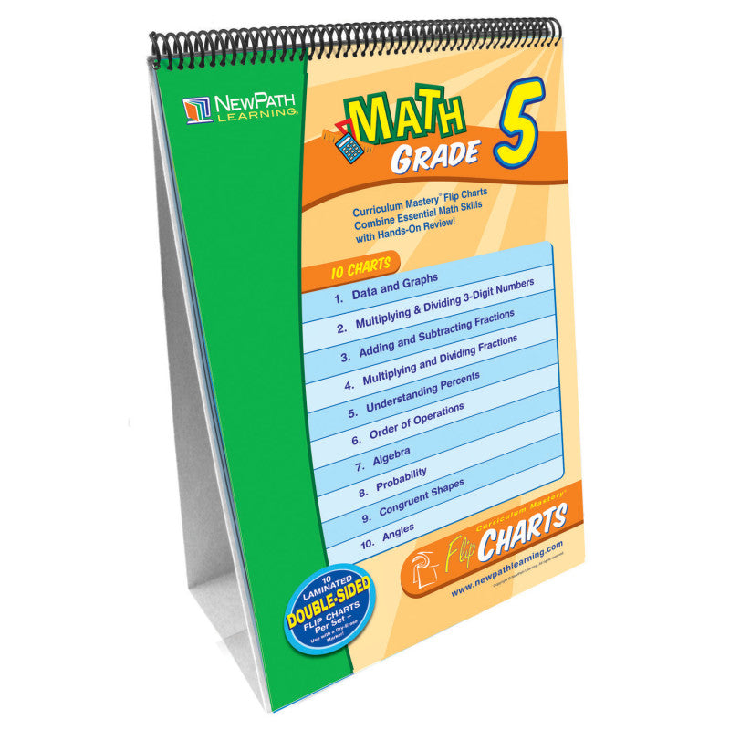 NEWPATH LEARNING - Math Skills Curriculum Mastery® Flip Chart, Grade 5