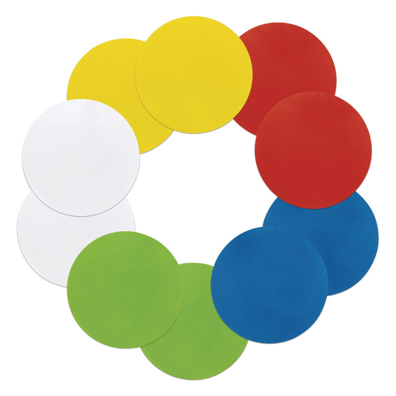 PACON - Self-Stick Dry Erase Circles, 5 Assorted Colors, 10" Dia., 10 Count