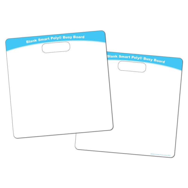 Smart Poly® Educational Activity Busy Board, Dry Erase with Marker, 10-3/4" x 10-3/4", Blank 2 Sides