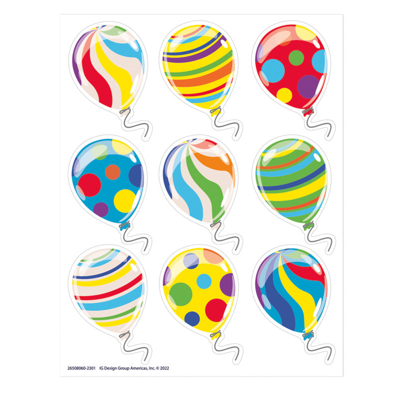 EUREKA - Celebration Balloons Giant Stickers, 36 Per Pack, 12 Packs