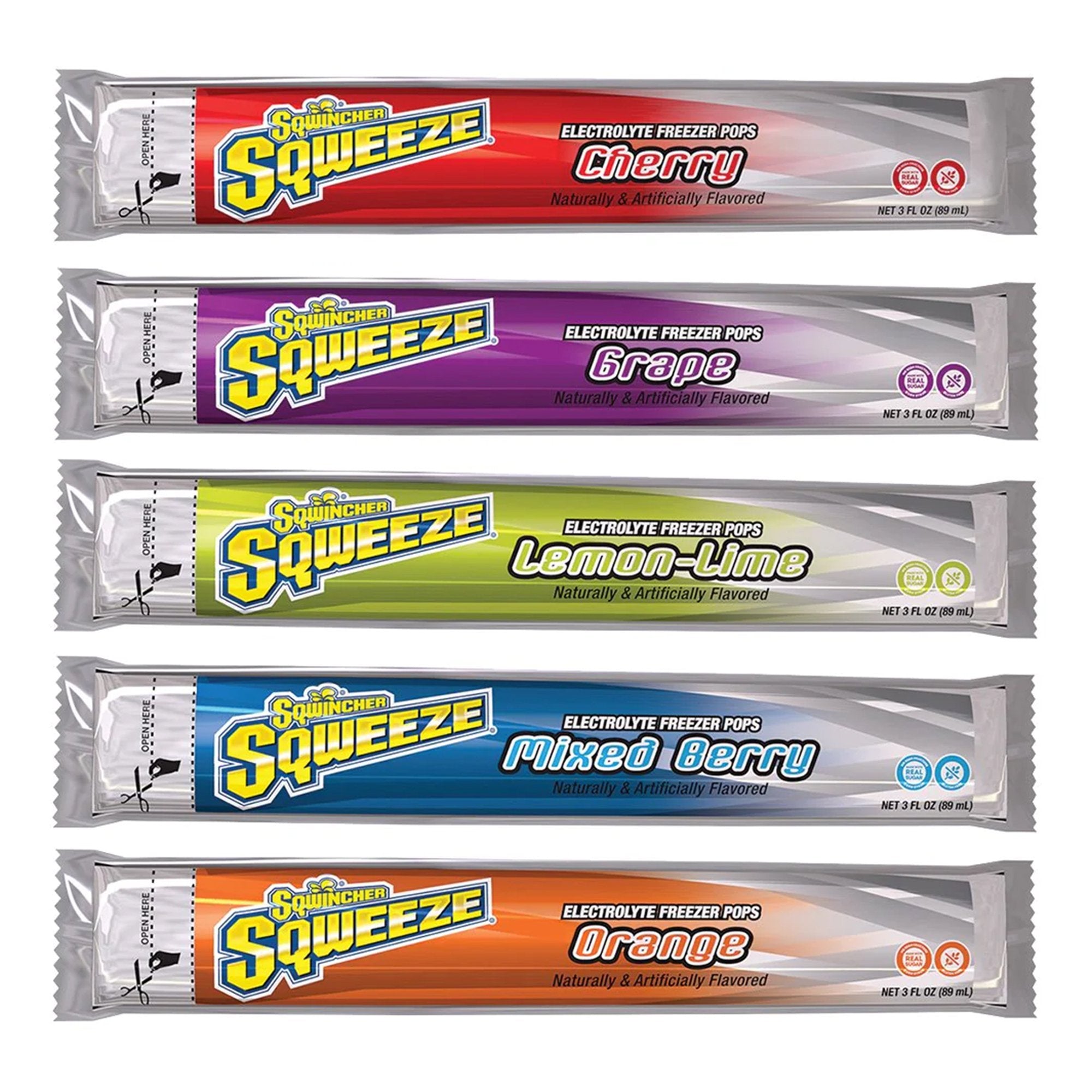 Kent Precision Foods - Oral Electrolyte Solution Sqwincher® Squeeze Freezer Pop Cherry / Grape / Lemon-Lime / Mixed Berry / Orange Flavor 3 oz. Electrolyte [10/BG]