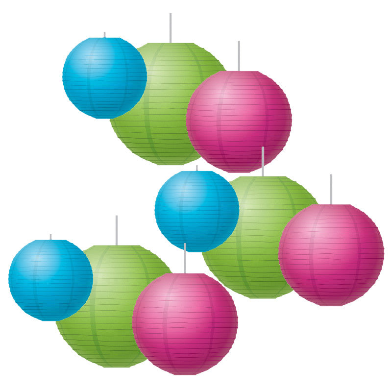 TEACHER CREATED RESOURCES - Brights Paper Lanterns, 3 Per Pack, 3 Packs
