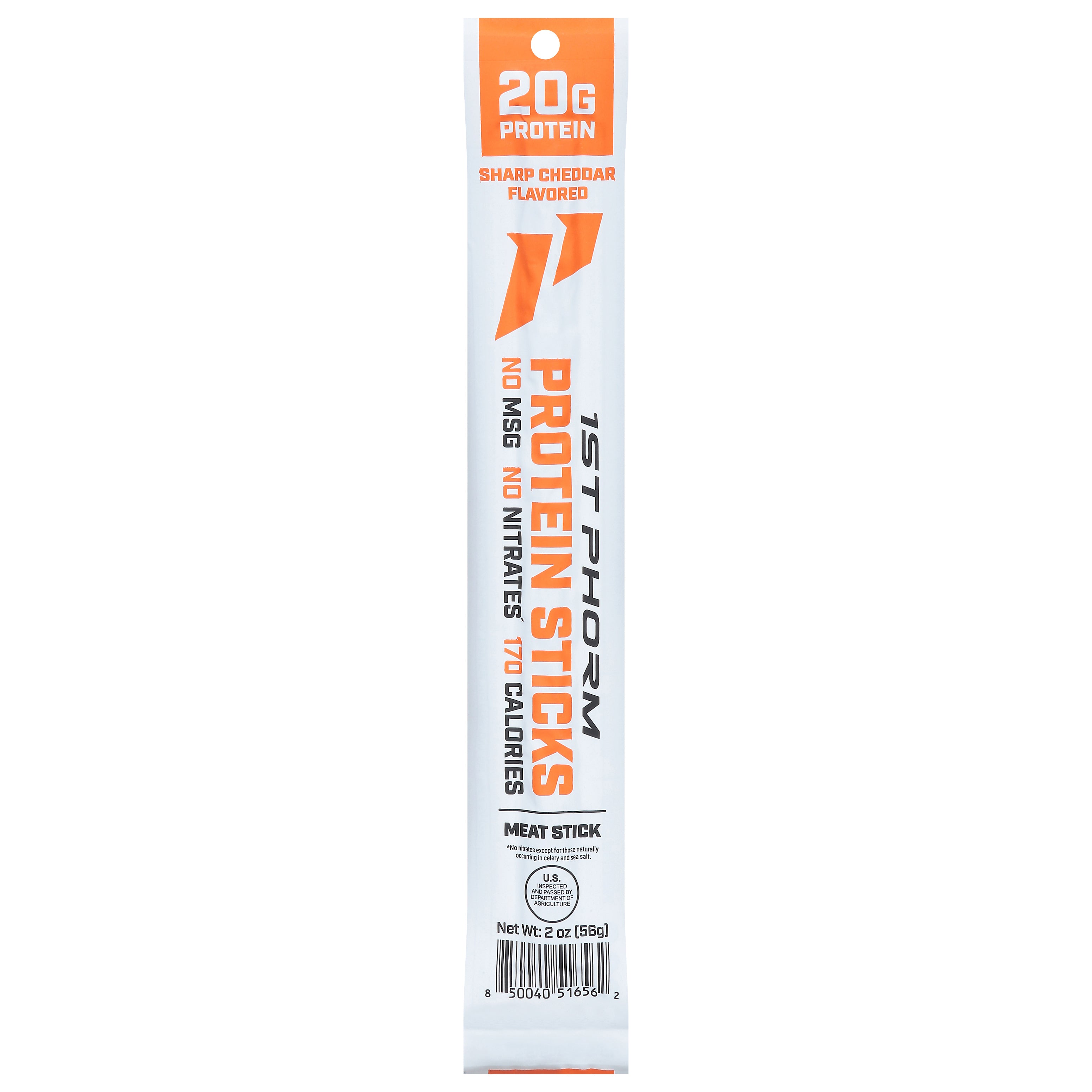 1st Phorm Protein Sharp Cheddar Flavored Meat Sticks 2 oz - Case of 15