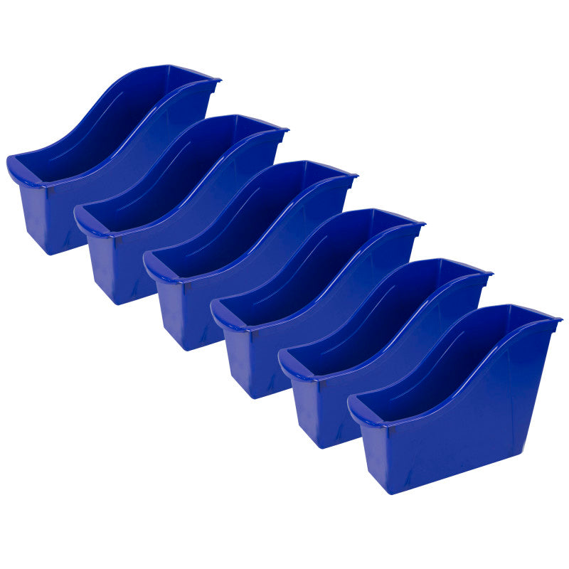 STOREX - Small Book Bin, Blue, Pack of 6