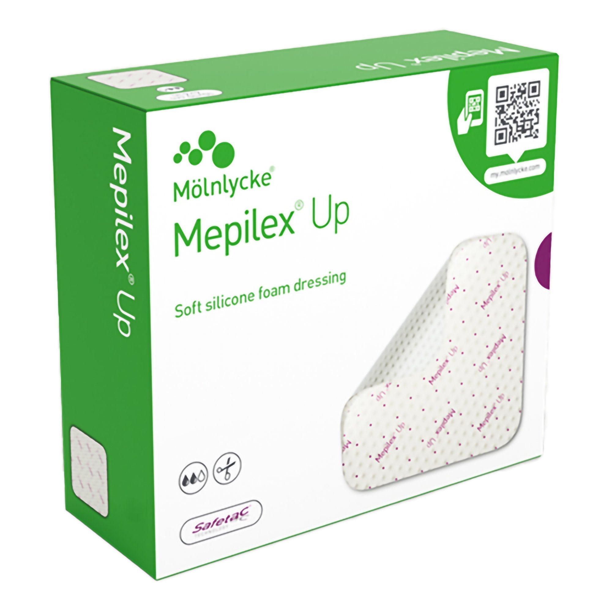Molnlycke - Foam Dressing Mepilex® Up 8 X 8 Inch Without Border Without Film Backing Silicone Adhesive Square Sterile [30/CS]