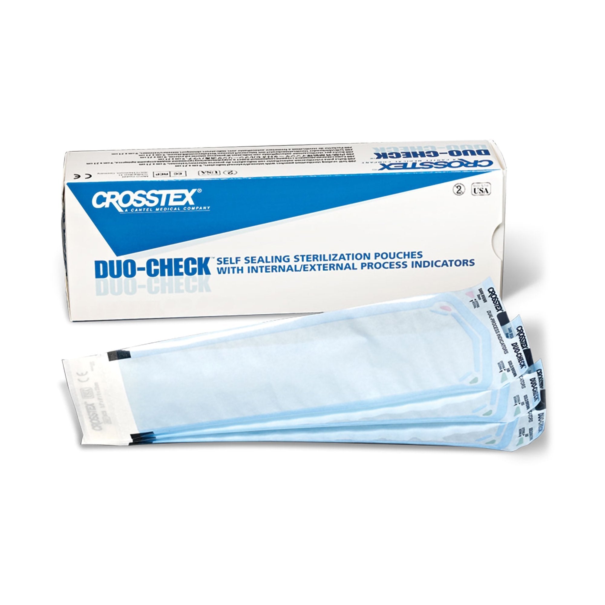 SPS Medical Supply - Sterilization Pouch Duo-Check® Ethylene Oxide (EO) Gas / Steam 5-1/4 X 15 Inch Transparent / Blue Self Seal Paper / Film [200/BX]