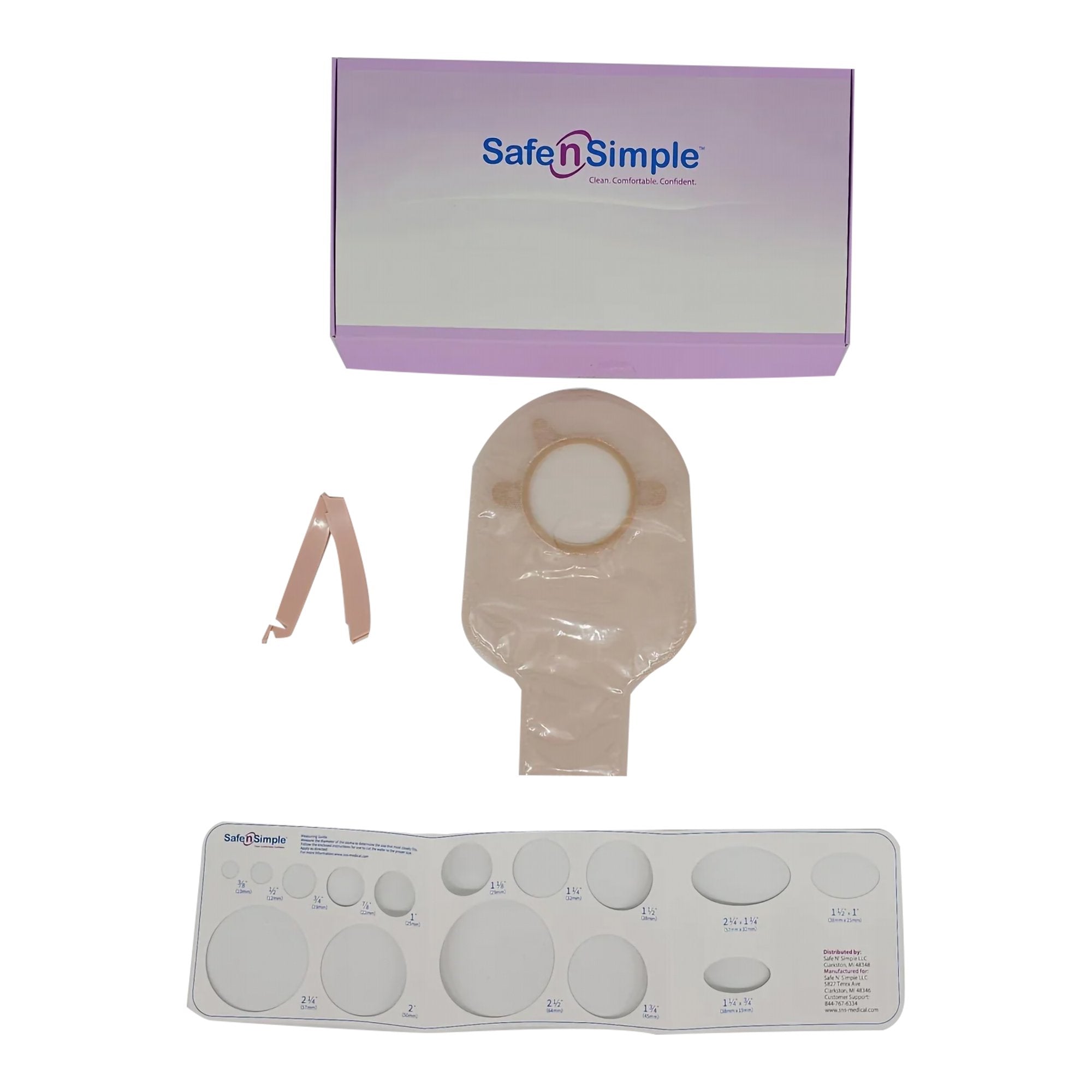 Safe N Simple - Ostomy Pouch Safe n Simple™ Two-Piece System 9 Inch Length Without Barrier Drainable [80/CS]