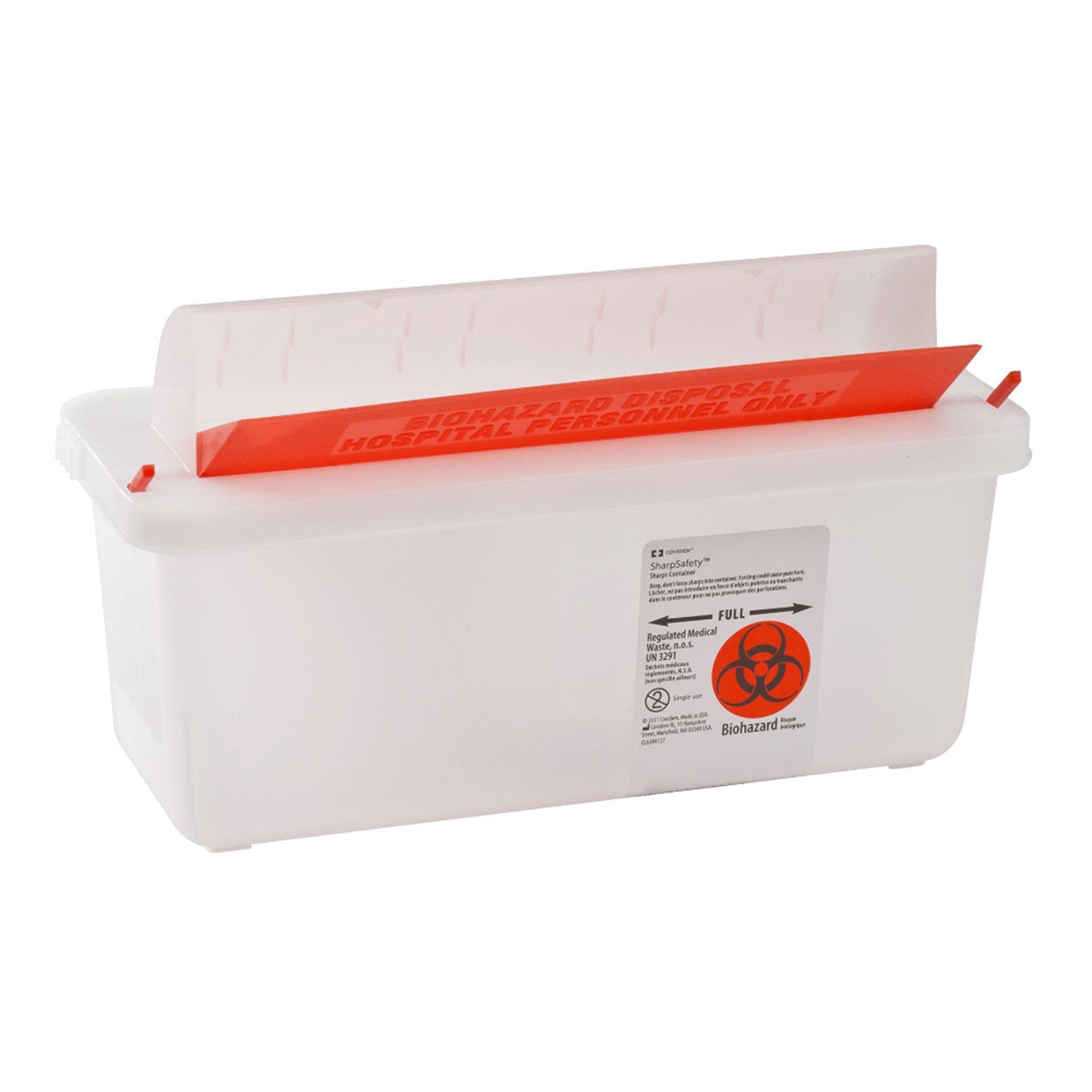 Cardinal - Sharps Container In-Room™ Translucent Base 11 H X 10-3/4 W X 4-3/4 D Inch Horizontal Entry 1.25 Gallon [20/CS] (168059_CS)