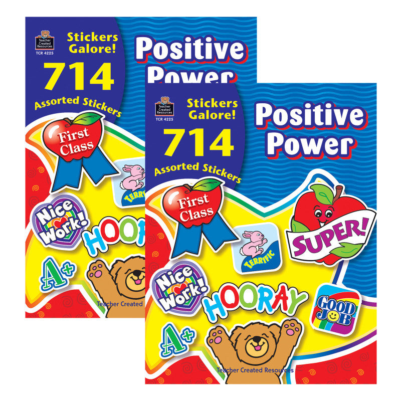 TEACHER CREATED RESOURCES - Positive Power Sticker Book, 714 Stickers Per Book, Pack of 2