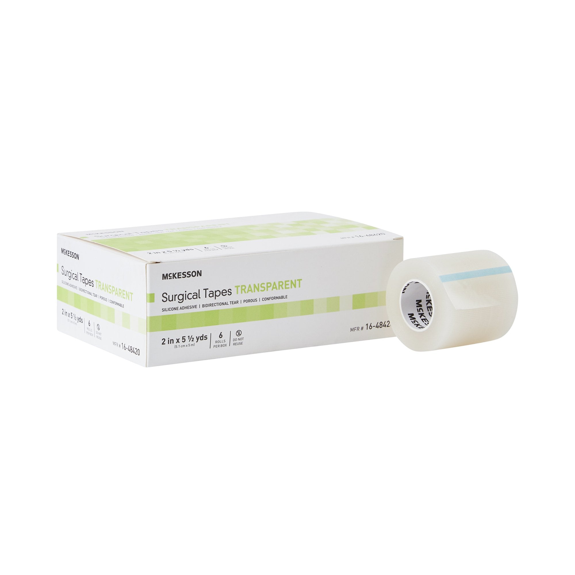 McKesson Brand - Medical Tape McKesson Transparent 2 Inch X 5-1/2 Yard Plastic / Silicone NonSterile [60/CS]