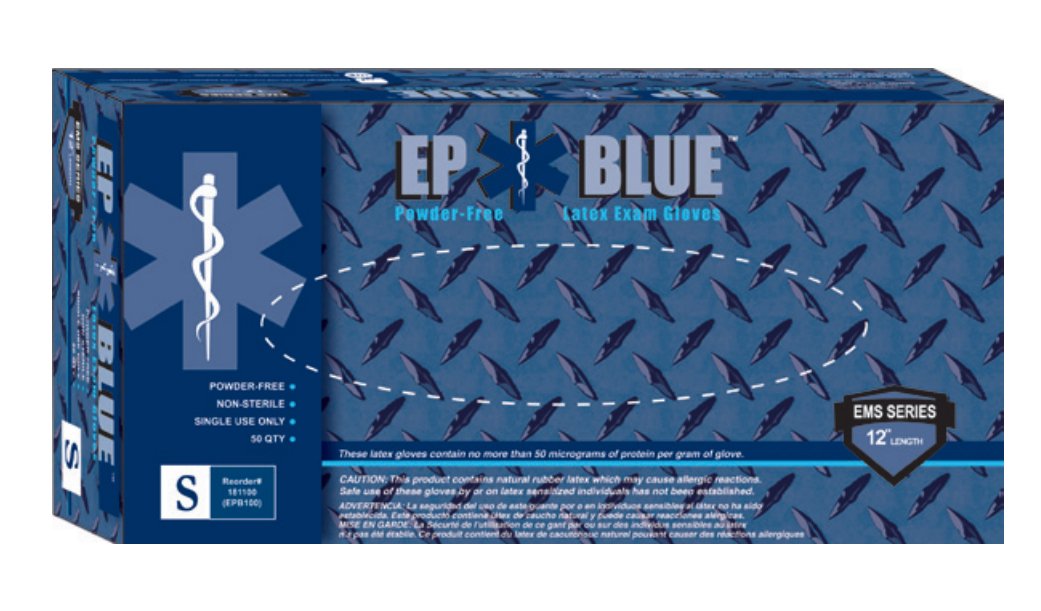 Innovative Healthcare Corp - Exam Glove DermAssist® EP Blue™ Large NonSterile Latex Extended Cuff Length Fully Textured Blue Chemo Tested [500/CS]