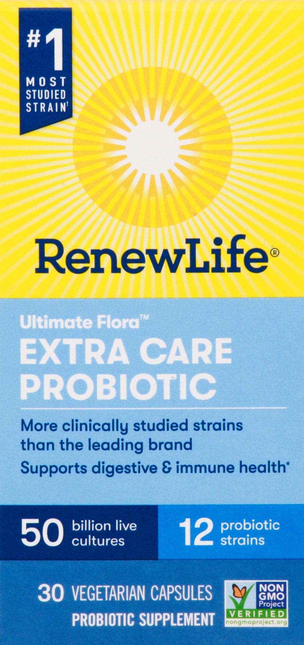Renew Life Ultimate Flora Vegetarian Capsules Extra Care Probiotic 30 ea - Case of 1
