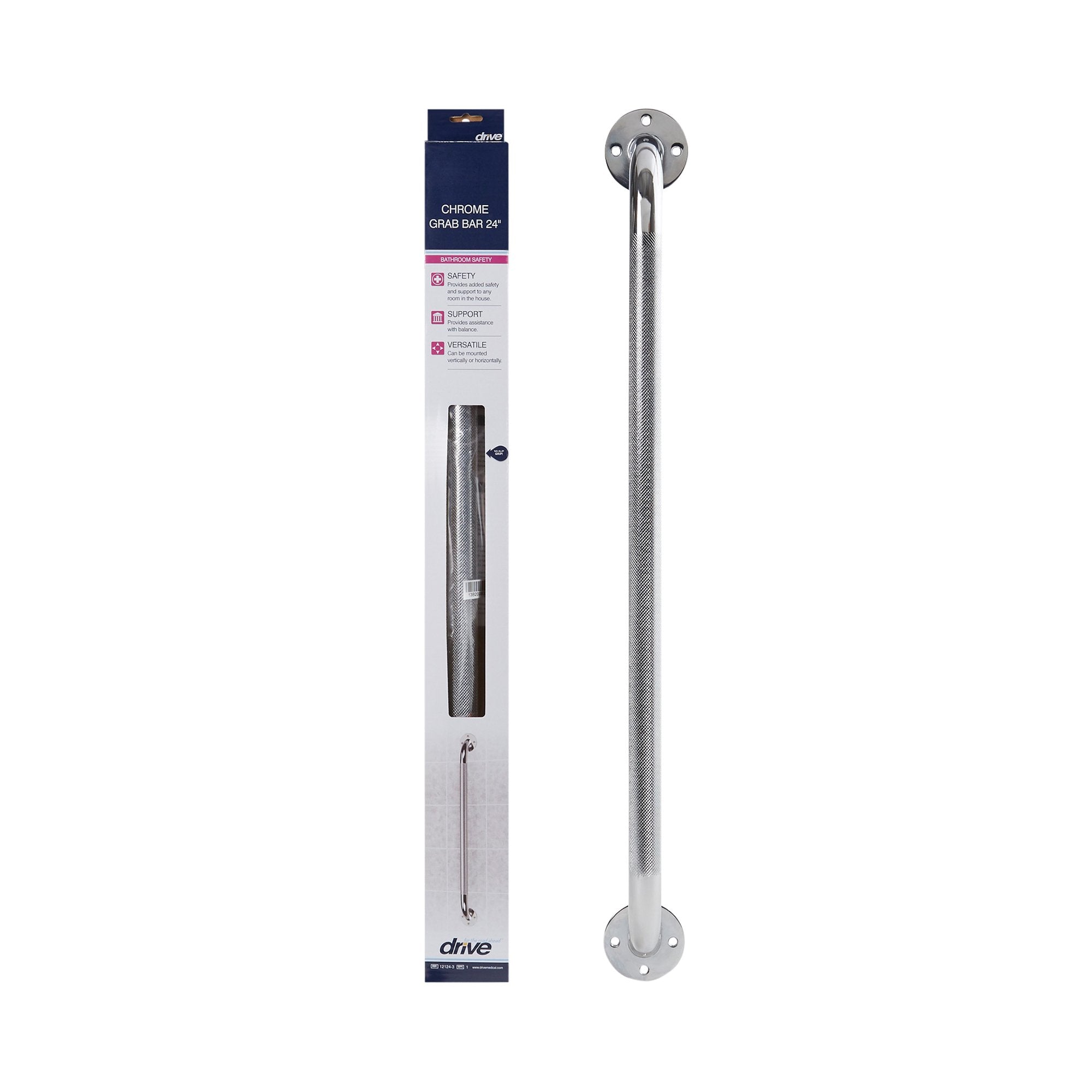 Drive Medical - Wall Grab Bar drive™ Chrome Finish Knurled Steel [1/EA]