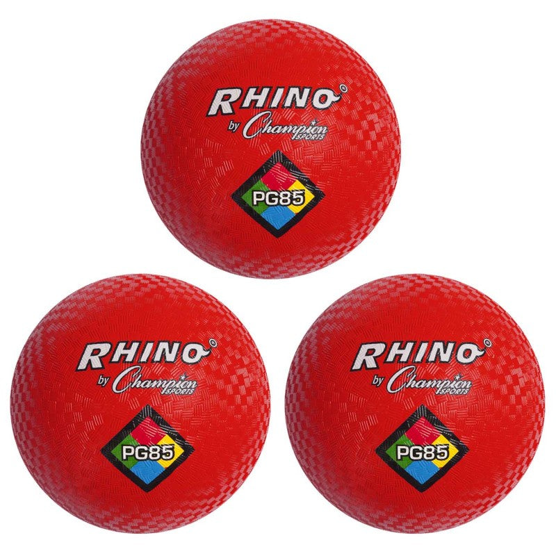 CHAMPION SPORTS - Playground Ball, 8-1/2", Red, Pack of 3