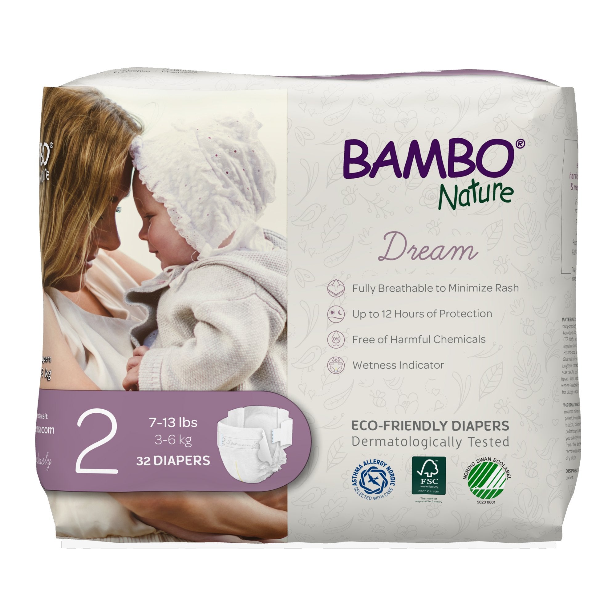 Abena North America - Unisex Baby Diaper Bambo® Nature Size 2 Disposable Heavy Absorbency [192/CS]