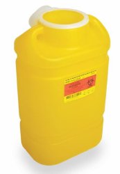 BD - Chemotherapy Waste Container BD™ Yellow Base 12 H X 10-1/2 W X 7-1/2 D Inch Vertical Entry 3 Gallon [12/CS]