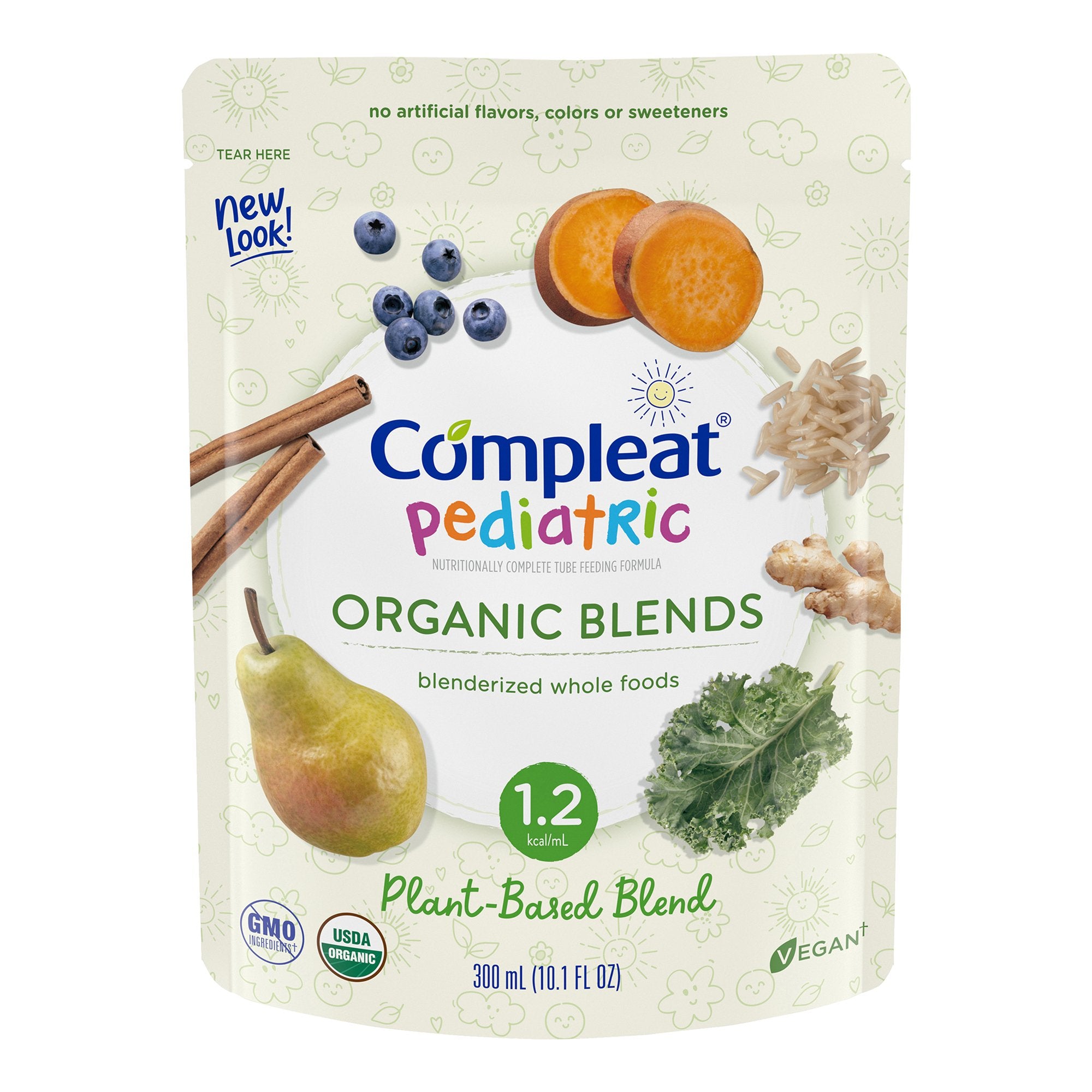 Nestle Healthcare Nutrition - Pediatric Oral Supplement Compleat® Pediatric Organic Blends Plant Blend Flavor 10.1 oz. Pouch Liquid Organic Food Allergies [24/CS]