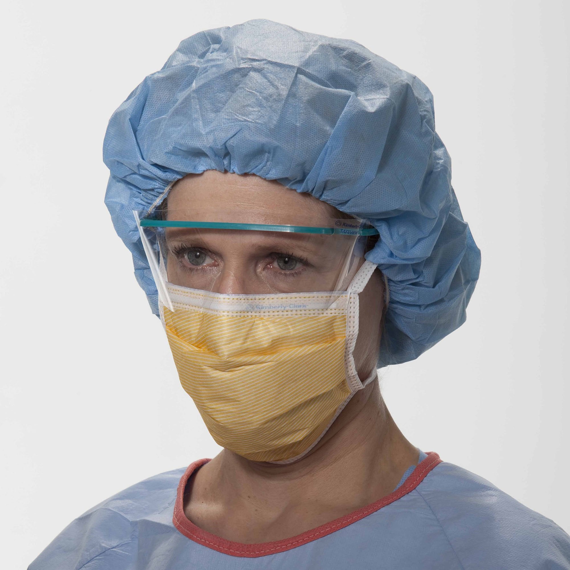 O&M Halyard Inc - Surgical Mask FluidShield Anti-fog Foam ASTM Level 3 Tie Closure One Size Fits Most [300/CS]