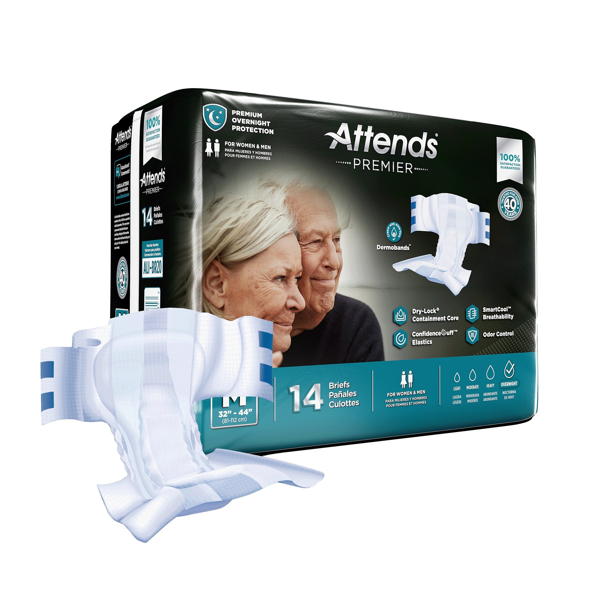 Attends Healthcare Products - Unisex Adult Incontinence Brief Attends® Premier Medium Disposable Heavy Absorbency [56/CS]