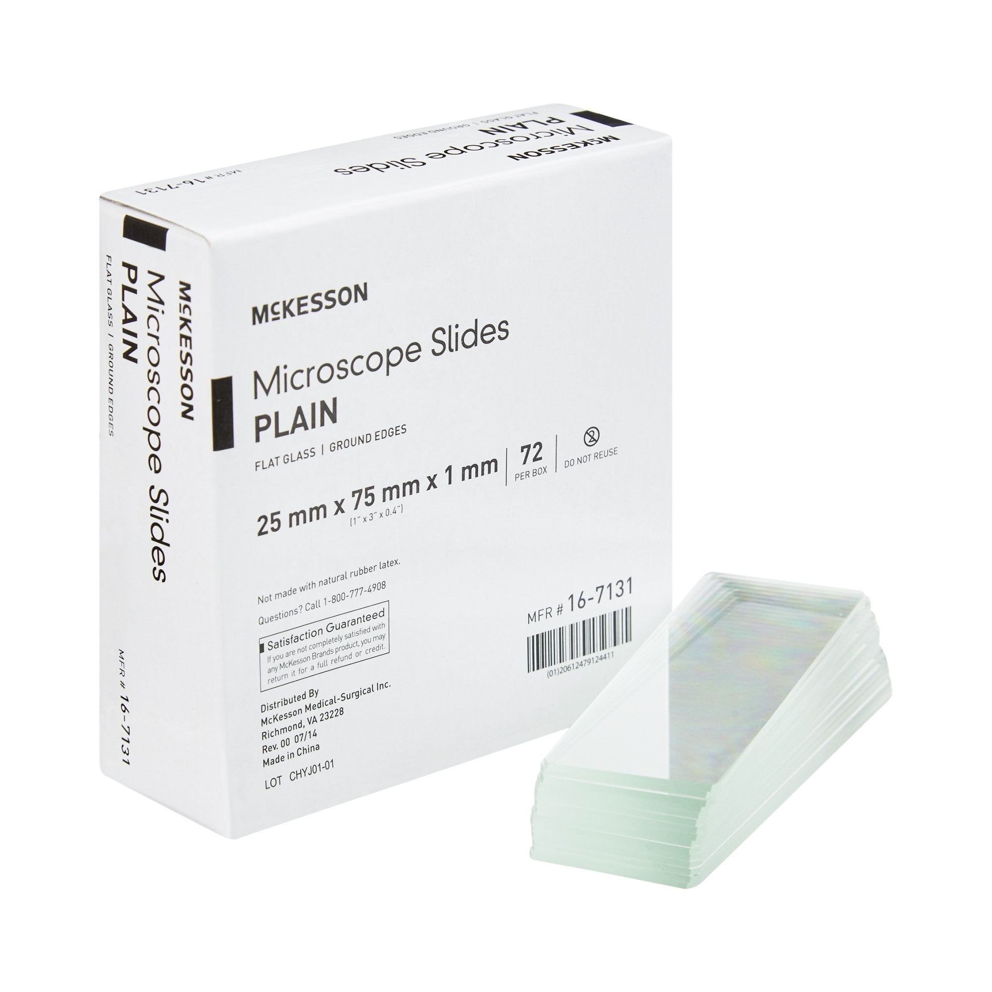 McKesson Brand - Microscope Slide McKesson 1 X 3 Inch X 1 mm Plain [20/CS]