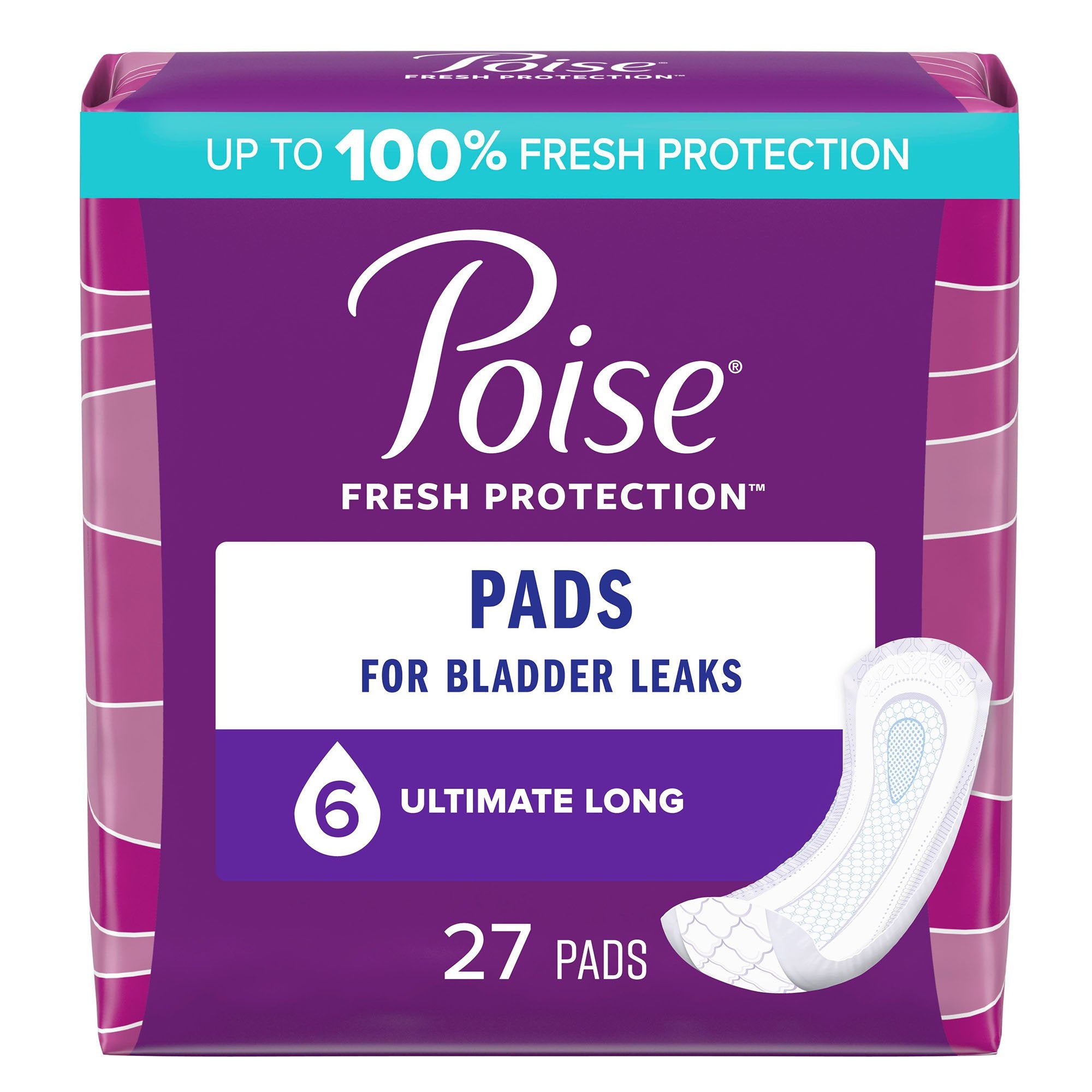 Kimberly Clark - Bladder Control Pad Poise® Fresh Protection™ 15.9 Inch Length Heavy Absorbency Sodium Polyacrylate Core One Size Fits Most [108/CS]