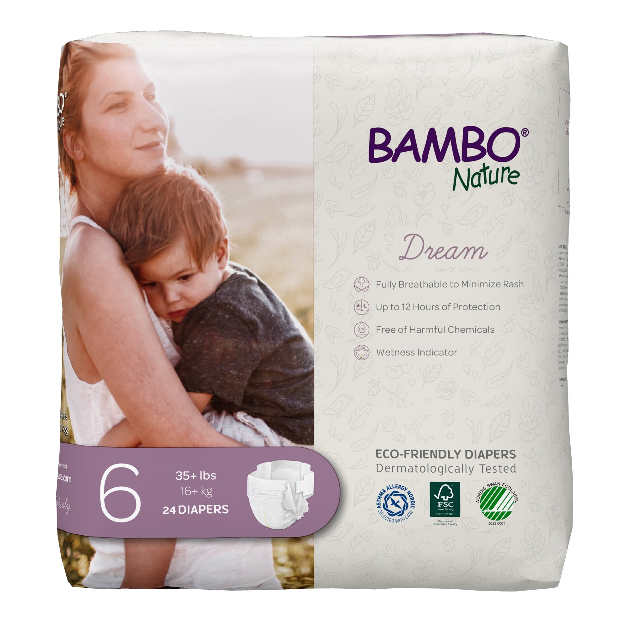 Abena North America - Unisex Baby Diaper Bambo® Nature Size 6 Disposable Heavy Absorbency [144/CS]