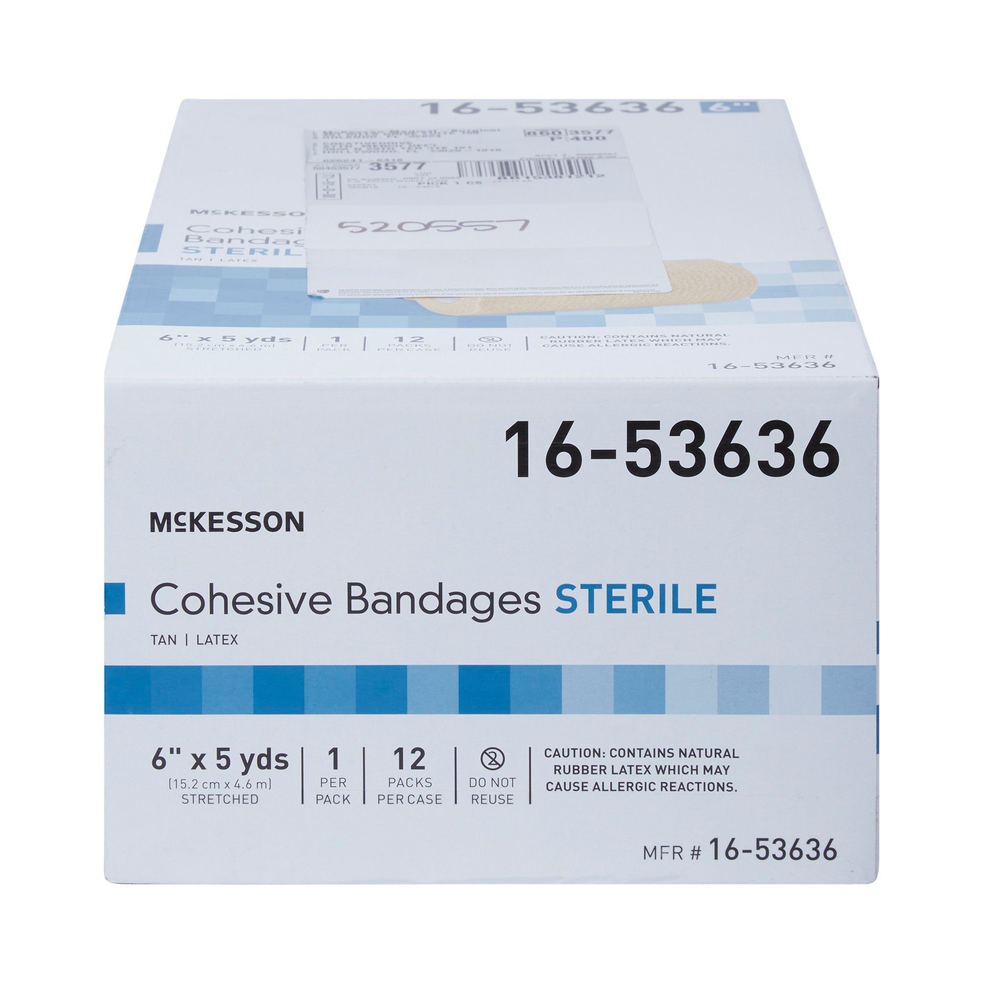 McKesson Brand - Cohesive Bandage McKesson 6 Inch X 5 Yard Self-Adherent Closure Tan Sterile Standard Compression [12/CS] (520557_CS)