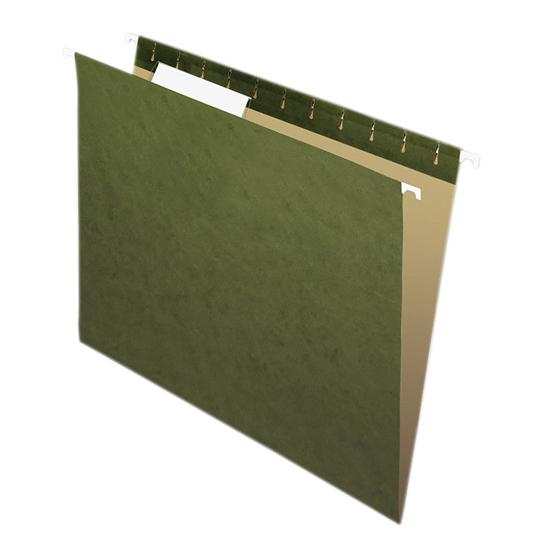 PENDAFLEX - Recycled Hanging File Folders, 1/3 Cut, Standard Green, 25 Per Box