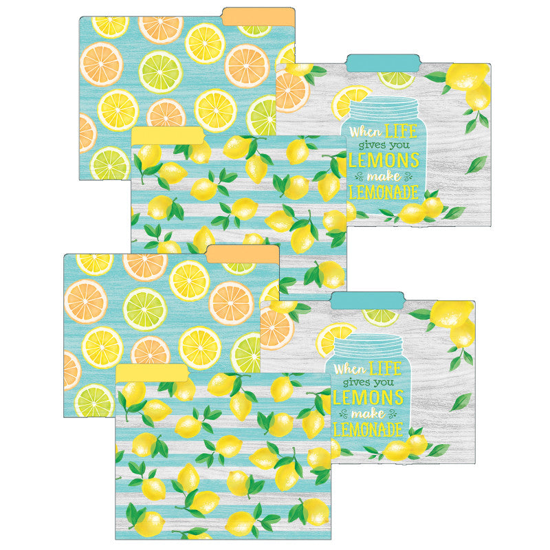 TEACHER CREATED RESOURCES - Lemon Zest Letter-Sized File Folders, 12 Per Pack, 2 Packs