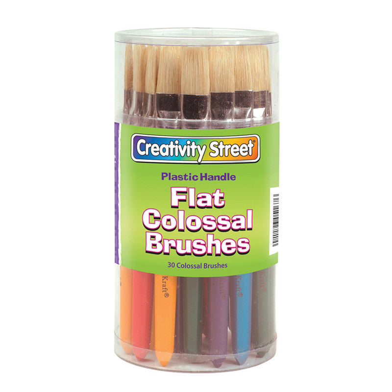 CREATIVITY STREET - Colossal Brushes, Flat, Assorted Colors, 7.25" Long, 30 Brushes