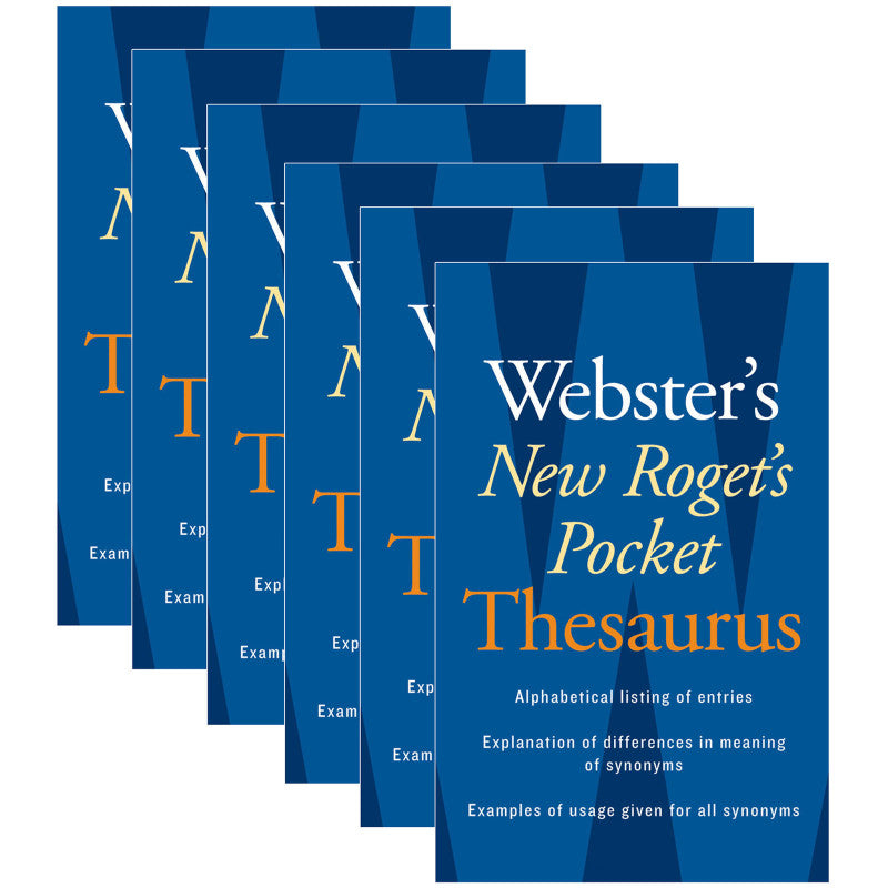 HOUGHTON MIFFLIN HARCOURT - Webster's New Roget's Pocket Thesaurus, Pack of 6