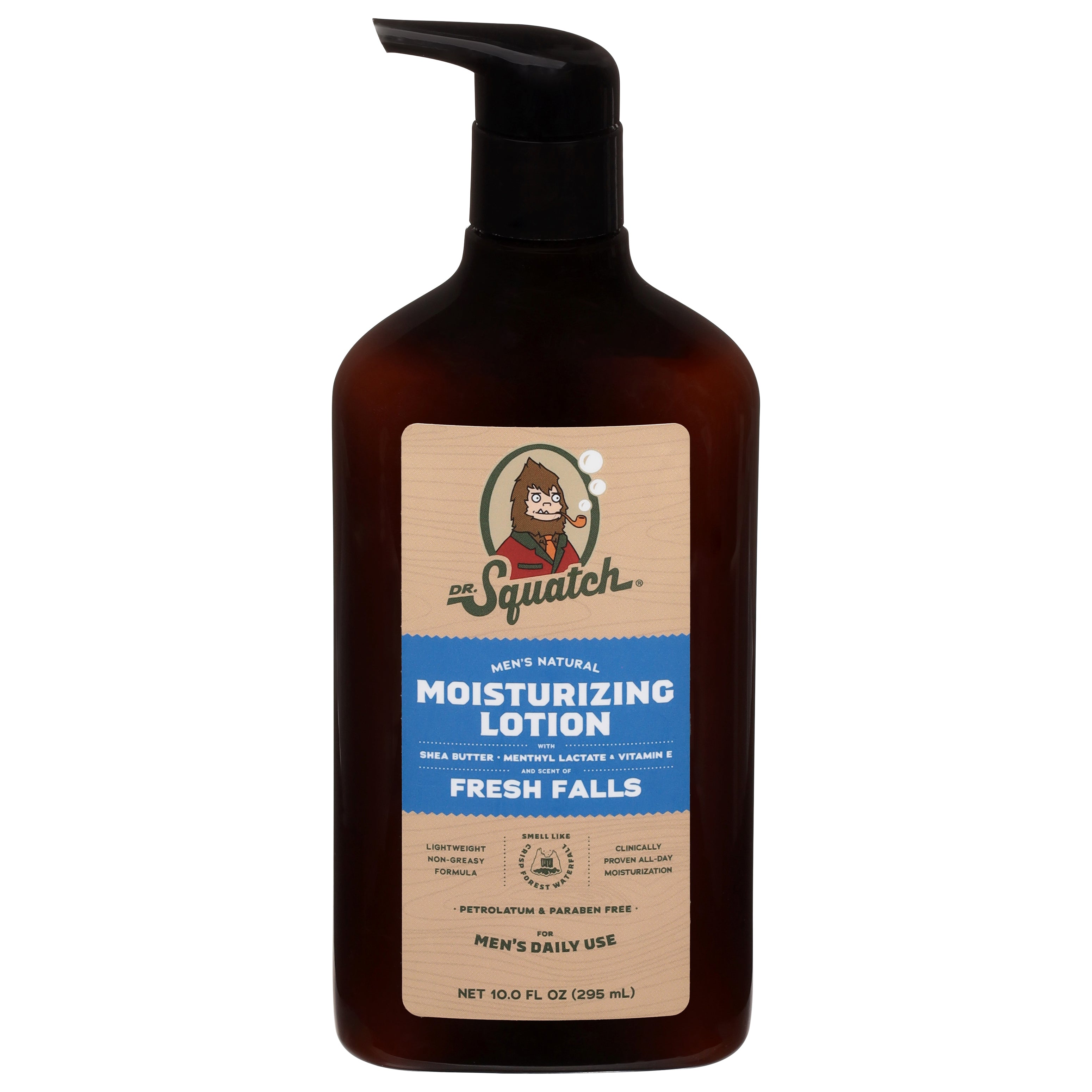 Dr. Squatch Men's Natural Fresh Falls Moisturizing Lotion 10.0 fl oz - Case of 1