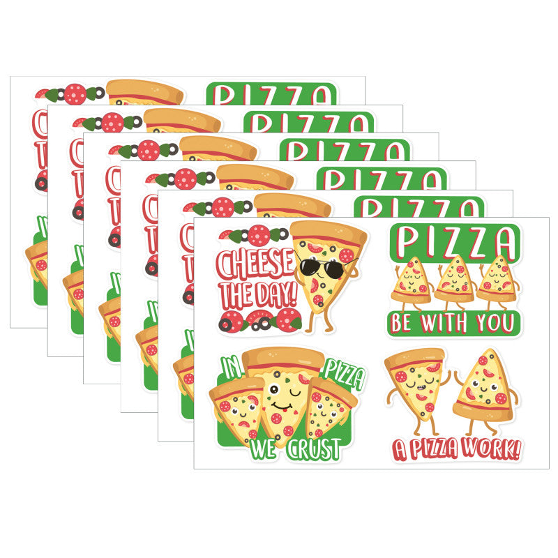 EUREKA - Jumbo Scented Stickers, Pizza Stickers, 12 Per Pack, 6 Packs