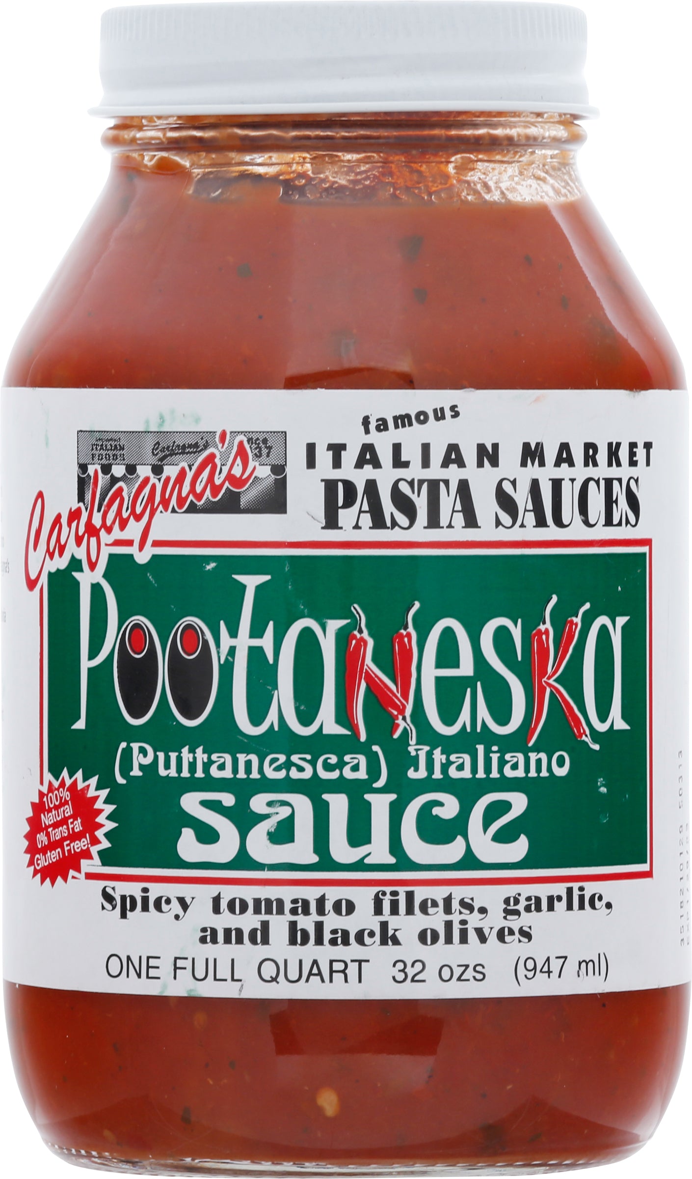 Carfagna's Puttanesca Italiano Pasta Sauce 1 qt - Case of 6