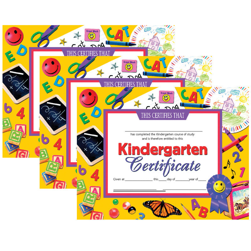 HAYES PUBLISHING - Kindergarten Certificate, 8.5" x 11", 30 Per Pack, 3 Packs (H-VA701-3)