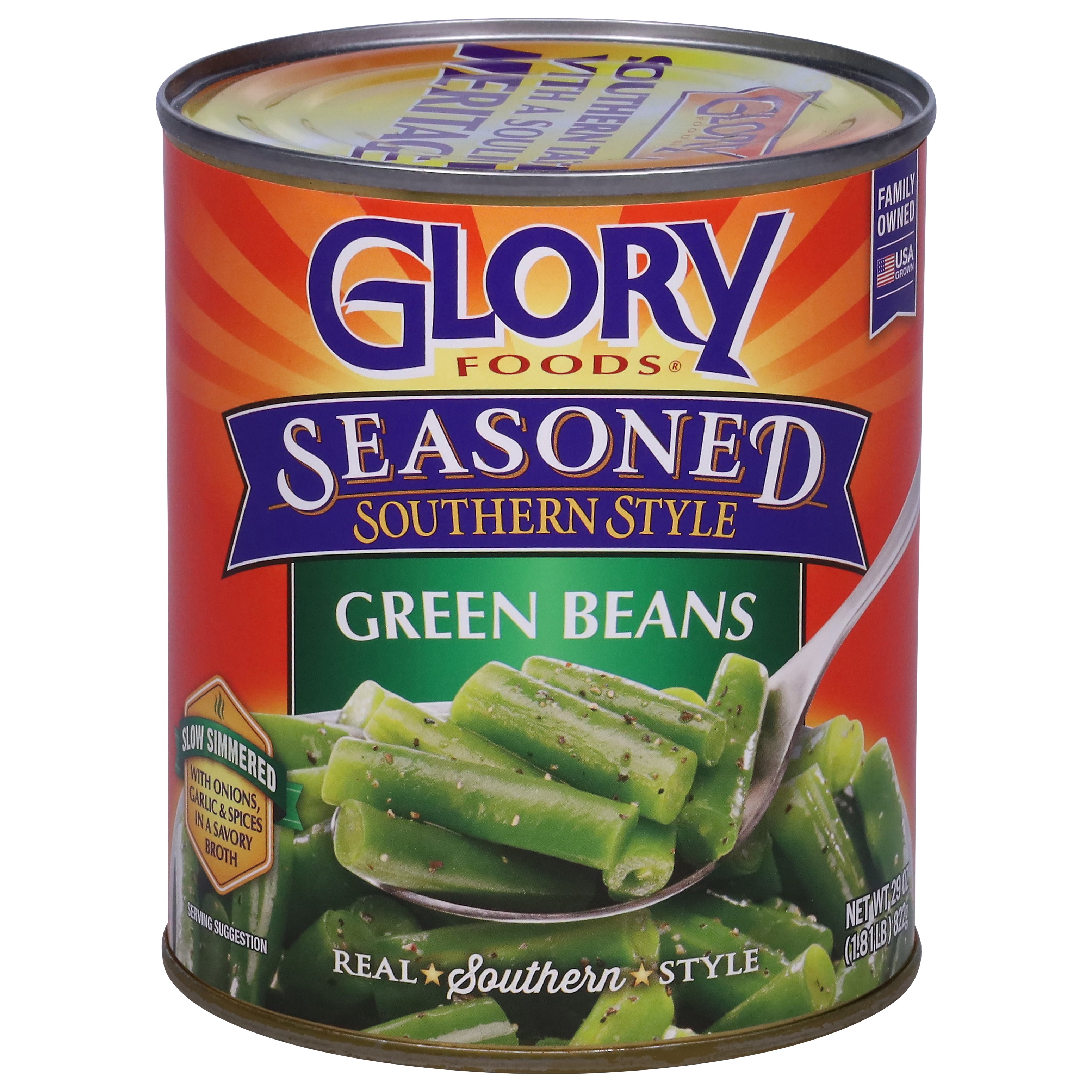 Glory Seasoned Southern Style Green Beans 29 oz - Case of 12