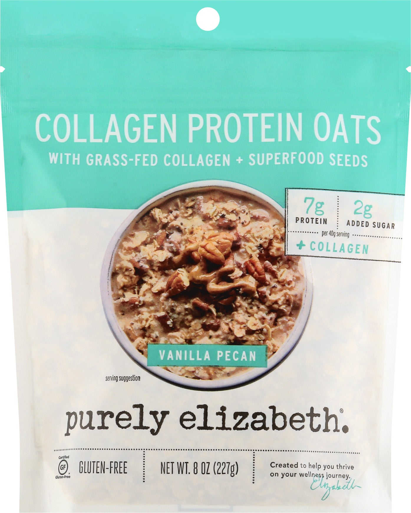 Purely Elizabeth Vanilla Pecan Collagen Protein Oats 8 oz - Case of 6