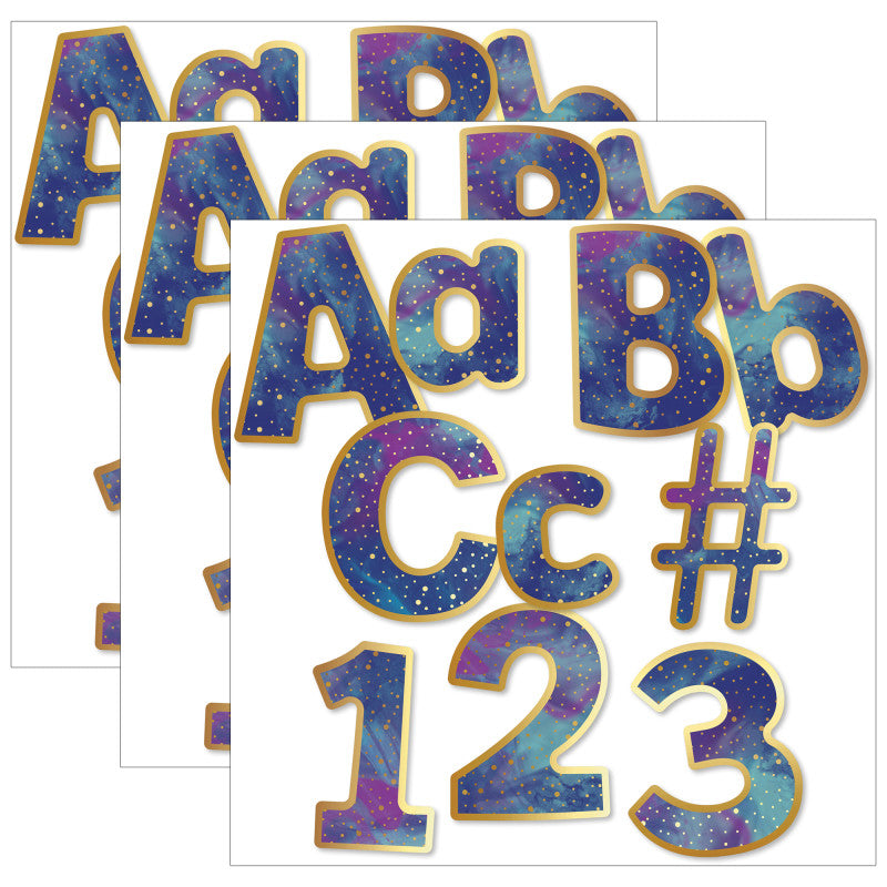 CARSON DELLOSA EDUCATION - Galaxy Combo Pack EZ Letters, 4-inch, 219 Pieces Per Pack, 3 Packs