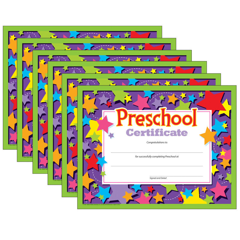 TREND - Preschool Certificate, 30 Per Pack, 6 Packs