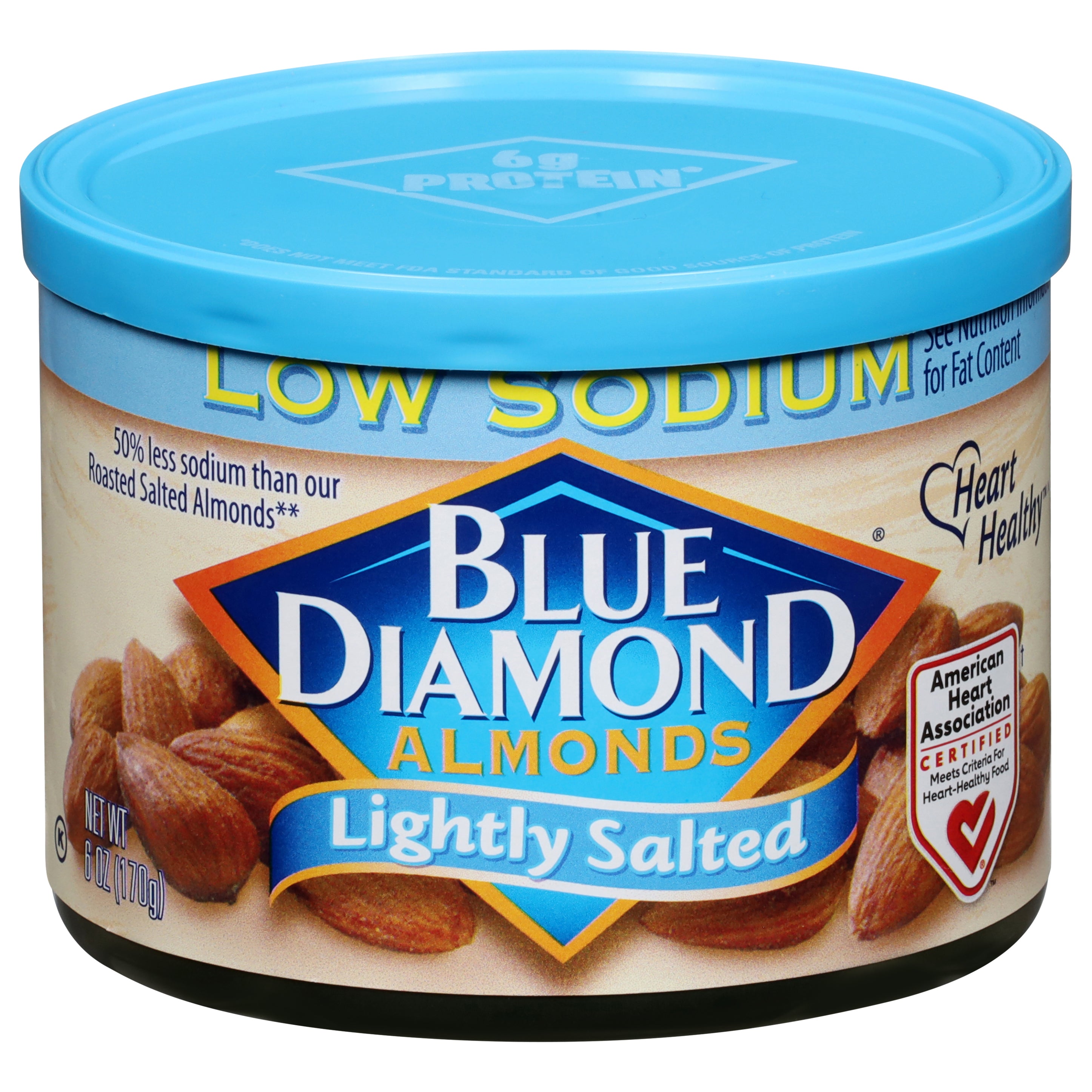 Blue Diamond Almonds Low Sodium Almonds 6 oz - Case of 12