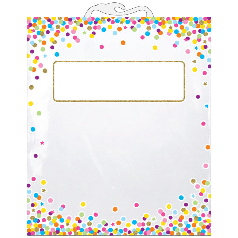 ASHLEY PRODUCTIONS - Hanging Confetti Pattern Storage/Book Bag, 10.5" x 12.5", Pack of 6
