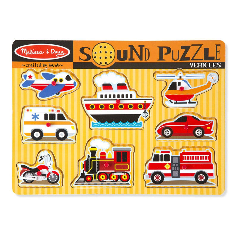 MELISSA & DOUG - Vehicles Sound Puzzle, 8 Pieces