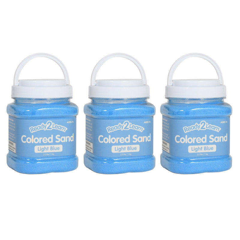 READY 2 LEARN - Colored Sand - Light Blue - 2.2 lb. Jar - Pack of 3