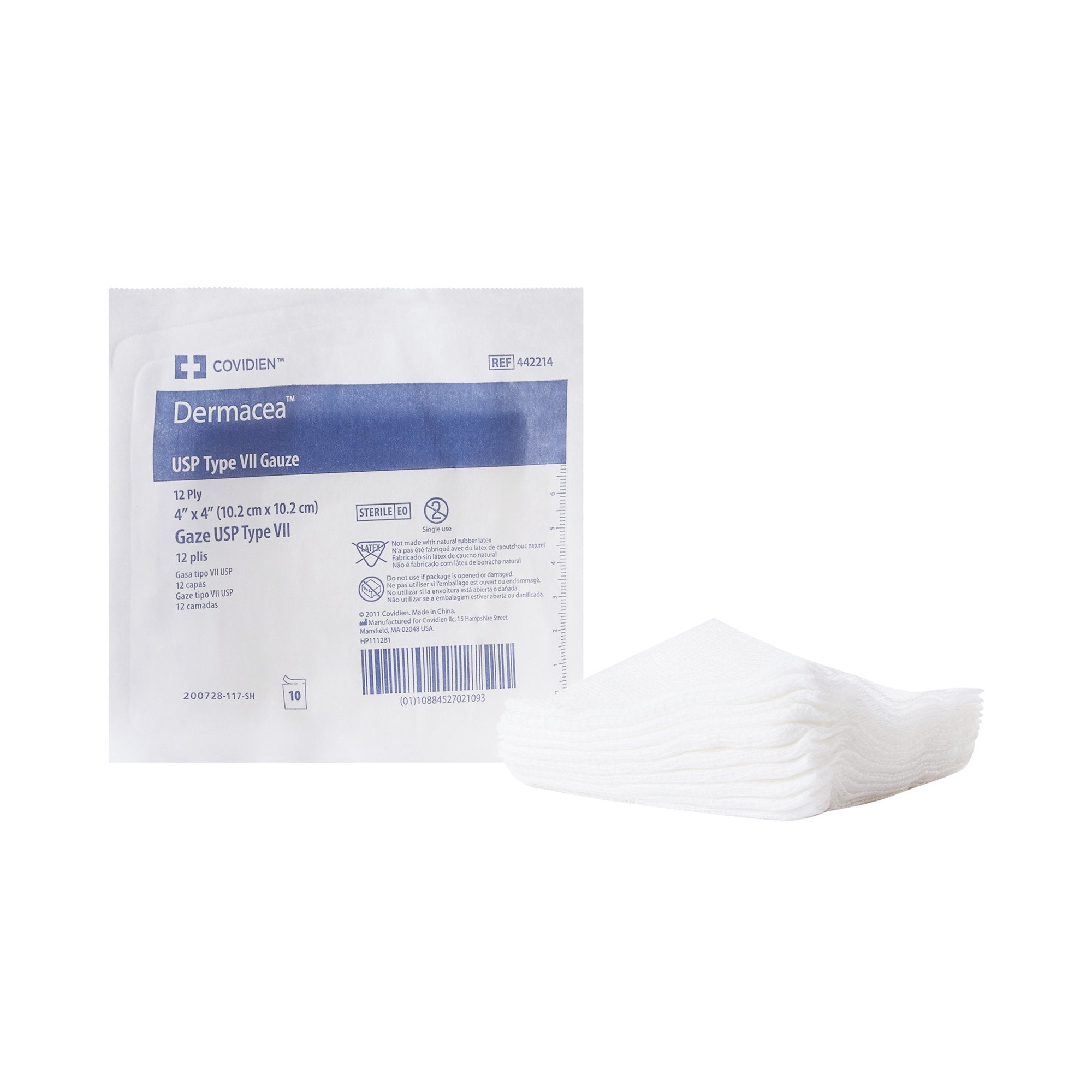 Cardinal - Gauze Sponge Dermacea™ 4 X 4 Inch 12-Ply Sterile 10 per Pack [1280/CS]