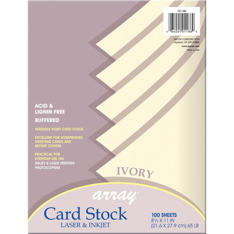 PACON - Card Stock, Classic Ivory, 8-1/2" x 11", 100 Sheets