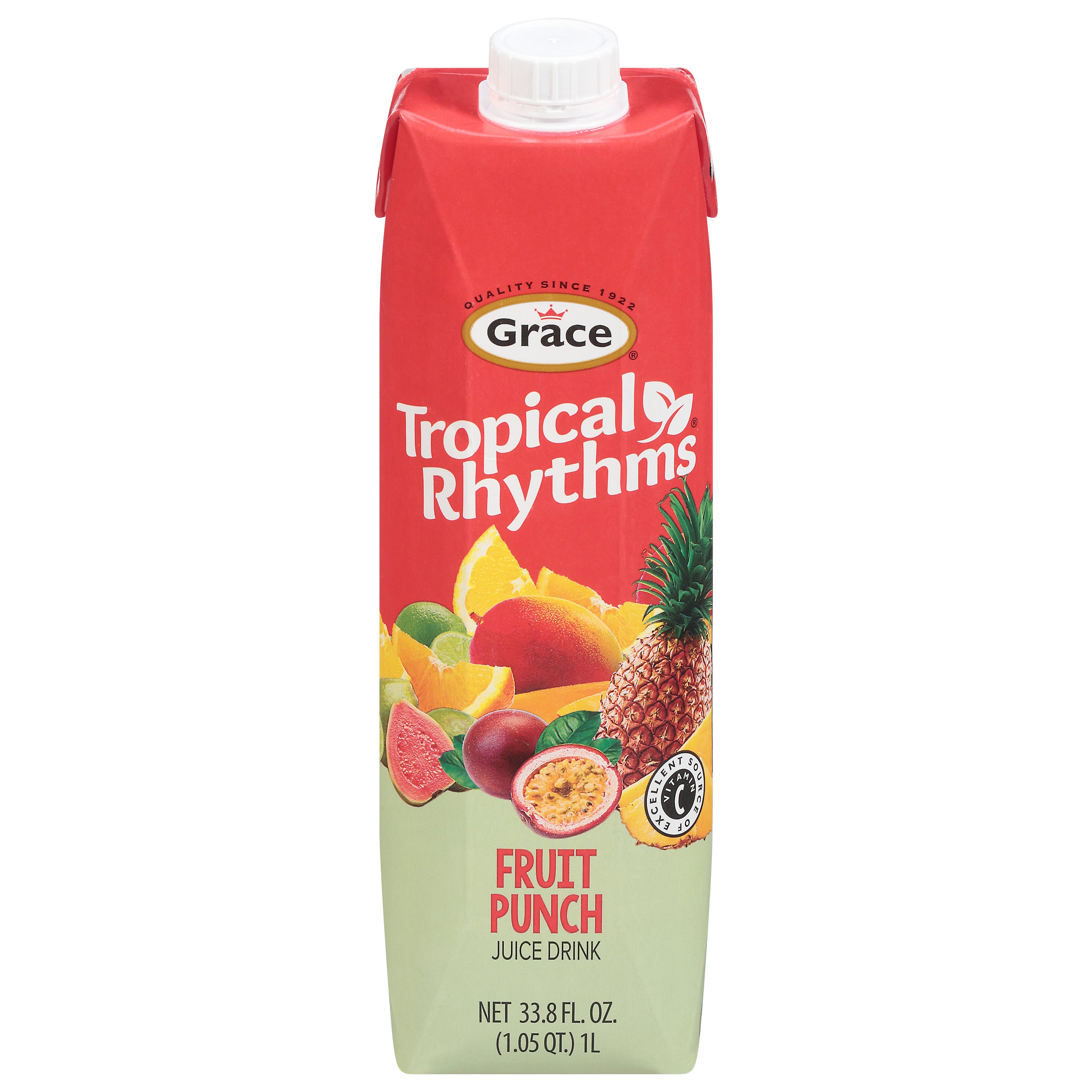 Grace Tropical Rhythms Fruit Punch Juice Drink 33.8 fl oz - Case of 12