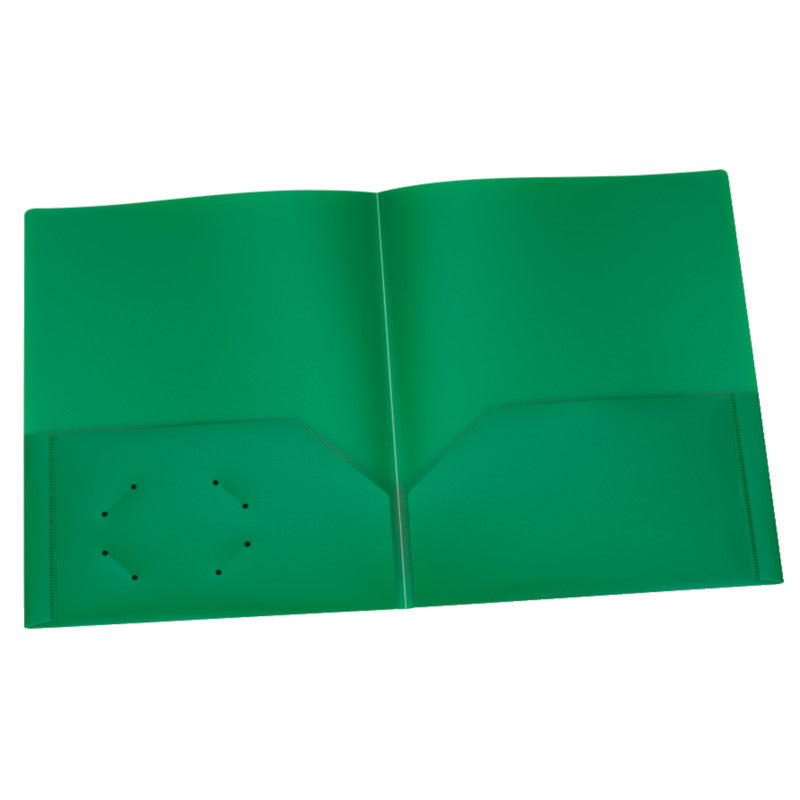 OXFORD - Poly Two Pocket Portfolio, Green, Pack of 25